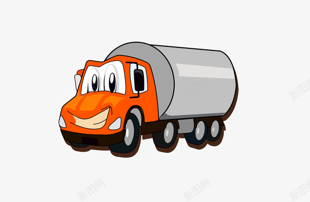 卡通油罐小车png免抠素材_新图网 https://ixintu.com 罐车 卡通罐车 油罐车 车