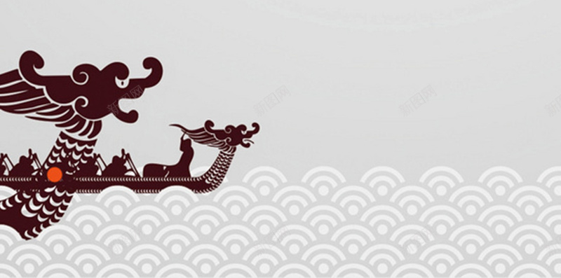 端午节中国风赛龙舟H5背景素材jpg设计背景_新图网 https://ixintu.com 中国风 赛龙舟 龙舟 简约 灰色背景 端午节 祥云 渐变素材 H5背景素材