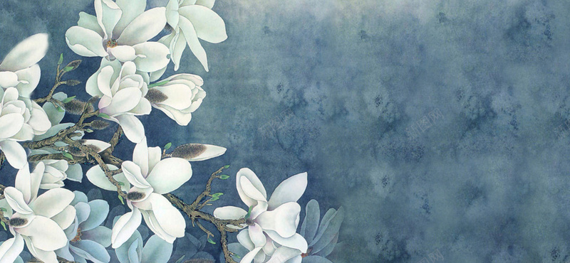 渐变花卉背景banner装饰jpg设计背景_新图网 https://ixintu.com 背景banner装饰 淡蓝色 渐变 渲染 花卉 海报banner