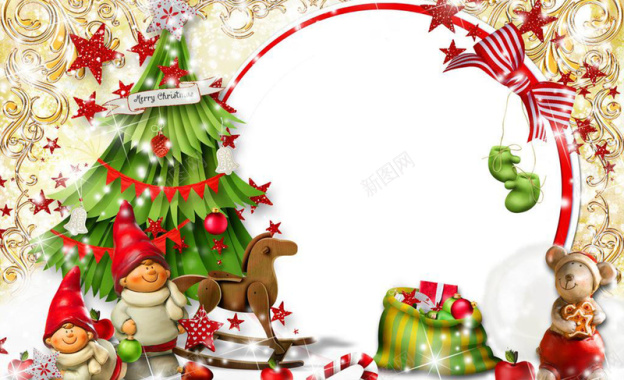 可爱卡通圣诞边框背景素材背景