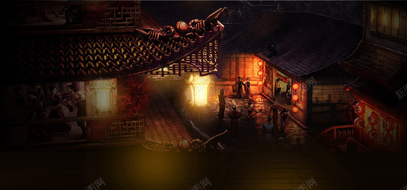 中国风banner背景装饰jpg设计背景_新图网 https://ixintu.com 中国风 年味 过年 喜庆 灯笼 banner背景装饰