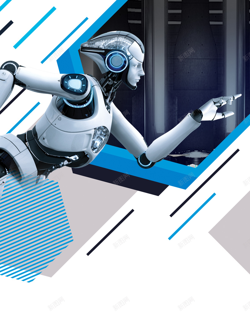 AI人工智能创意X展架psd设计背景_新图网 https://ixintu.com 人工智能 创意展架 引领未来 智能时代 机器人 科技 未来已来 你来不来 云计算