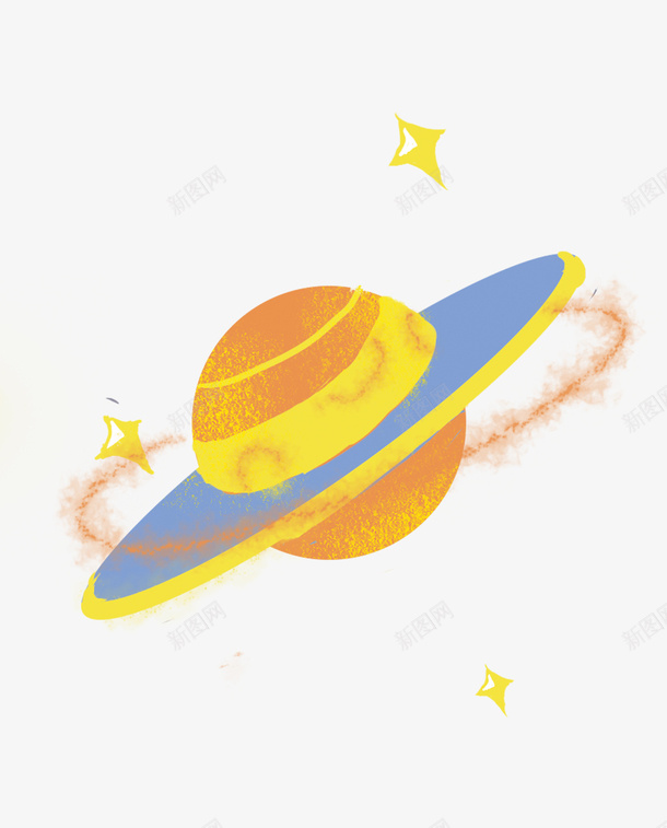 黄色卡通手绘星球梦幻png免抠素材_新图网 https://ixintu.com 星球 梦幻 卡通 黄色 闪闪