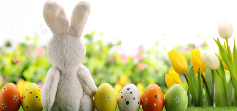 复活节彩蛋兔子背景