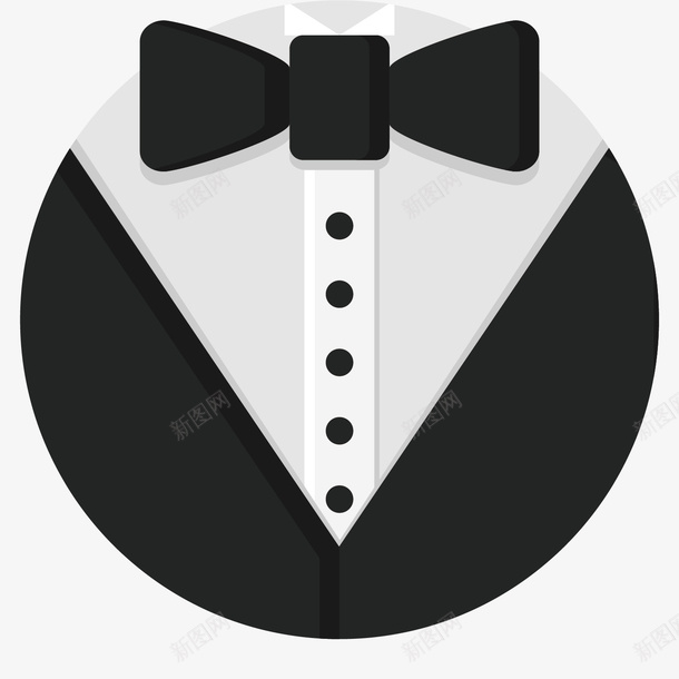 卡通西服设计图标png免抠素材_新图网 https://ixintu.com 矢量图案 卡通有趣 扁平化 蝴蝶结 装饰图 圆形