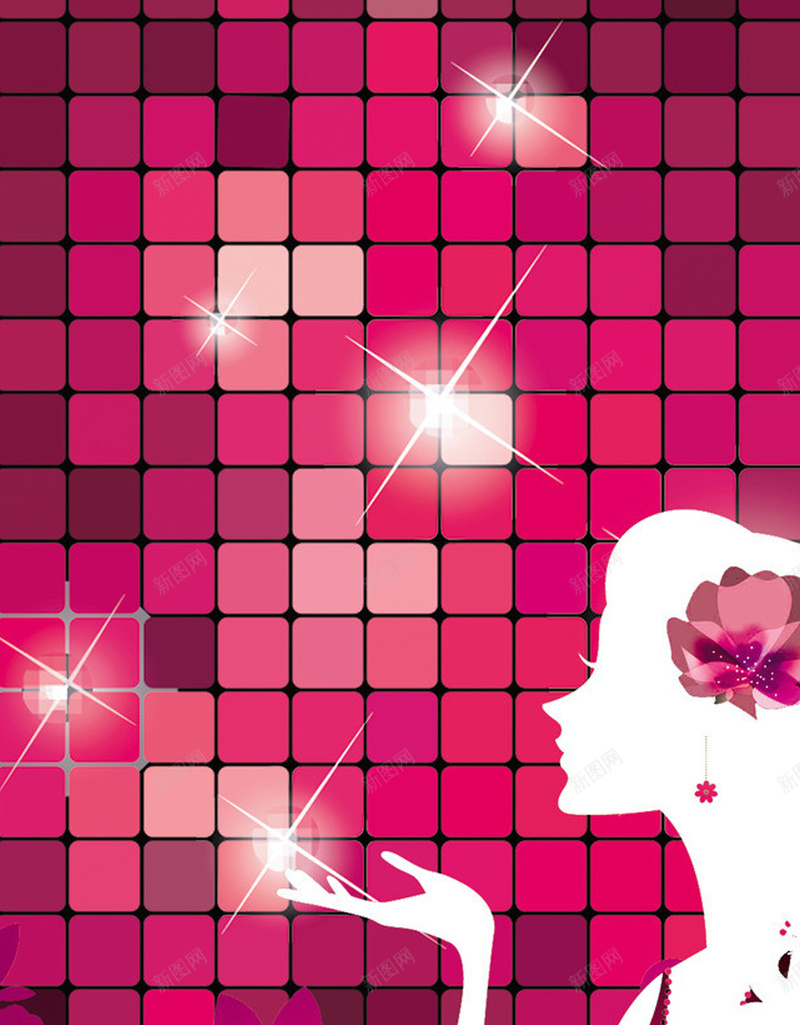 创意红色方框妇女节PS源文件H5背景素材jpg设计背景_新图网 https://ixintu.com 女神节 创意 红色 美女 花瓣 女生节38节 妇女节 PS源文件 H5背景素材 浪漫 星光