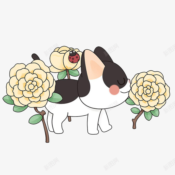 花丛中的小猫png免抠素材_新图网 https://ixintu.com 动物 卖萌小猫 卡通 猫 花