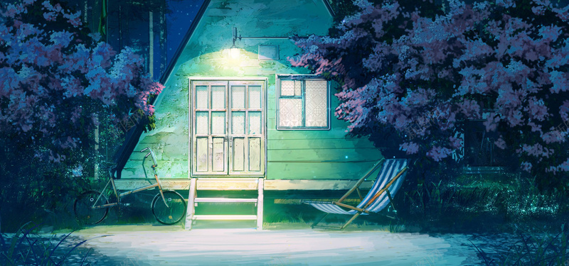 梦幻房屋背景装饰jpg设计背景_新图网 https://ixintu.com 房屋 木屋 梦幻 灯光 童话 小清新 背景装饰 海报banner