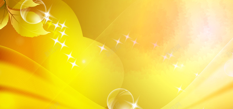 金色渐变星星树叶线条bannerjpg设计背景_新图网 https://ixintu.com 星星 树叶 渐变 线条 金色 海报banner 质感 纹理