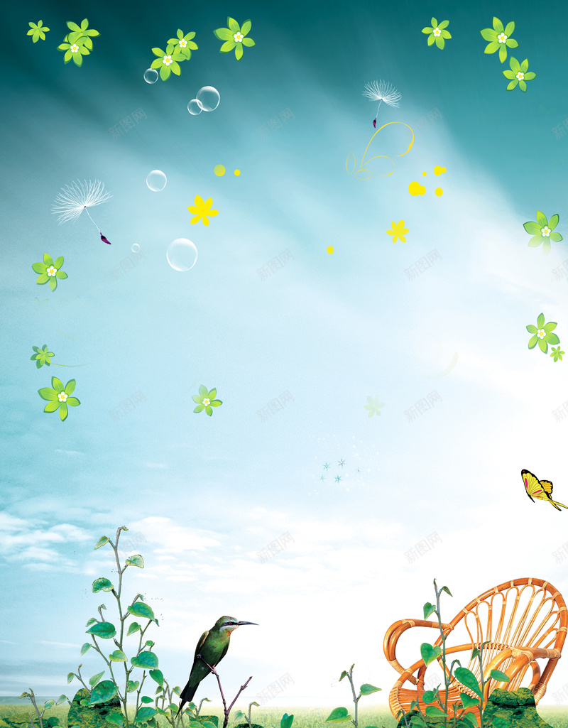 缘分天空清新海报背景素材psd设计背景_新图网 https://ixintu.com 清凉一夏 夏天 白云 花瓣 蓝天 缘分天空模板下载 缘分天空 背景 素材 美女 黄鹂 小鸟 小草 小