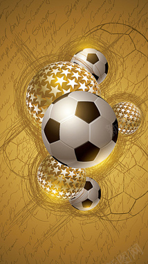 金色足球图案背景图背景