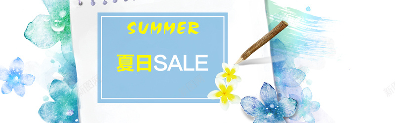淘宝天猫夏天女装海报psd设计背景_新图网 https://ixintu.com 海报banner 蓝色海报 夏天 女装 文艺 小清新 简约