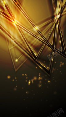 梦幻炫酷金色几何科技感H5背景背景
