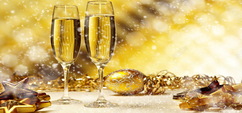 金色炫酷香槟圣诞节背景背景