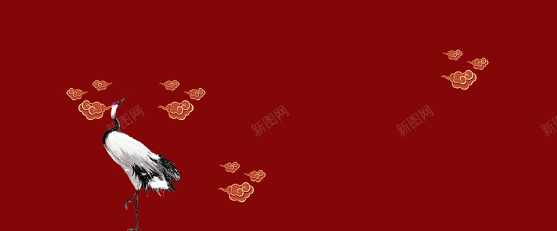 国潮背景psd高清背景_新图网 https://ixintu.com 云 国潮 国潮背景墙 背景 鹤
