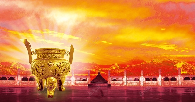 中国风诚信背景jpg设计背景_新图网 https://ixintu.com 商务 承诺 橙色 诚信 鼎 科技 科幻