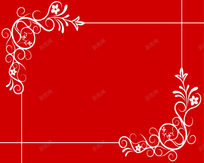简约红底通用背景素材jpg设计背景_新图网 https://ixintu.com 简约 红底 白边 通用 告示牌 宣传单 庆典 简单背景 藤蔓 浪漫元素 温暖