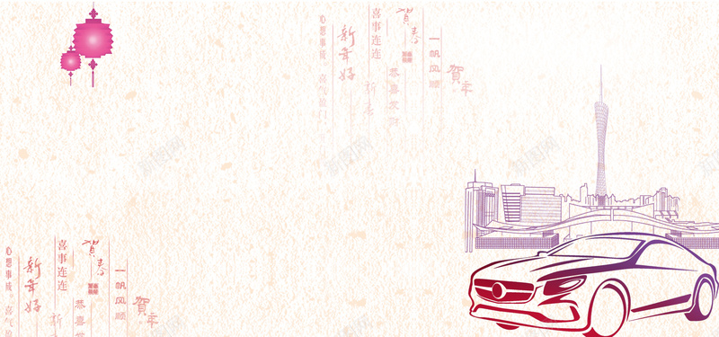 城市汽车线稿背景图背景