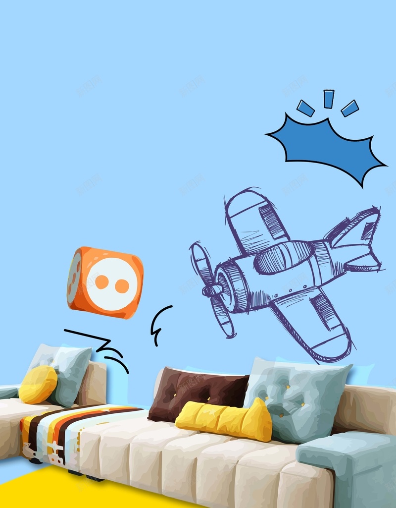 家具创意海报背景psd设计背景_新图网 https://ixintu.com 创意海报 儿童房 儿童家具 家居 家具 卡通 沙发 家具创意海报
