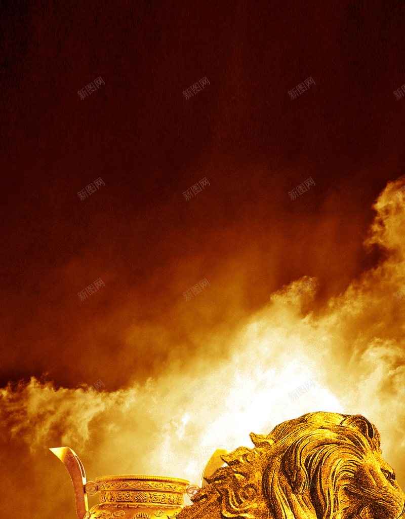 金色财富展架背景psd设计背景_新图网 https://ixintu.com 商务 棕色 科幻 科技 金色财富展架背景