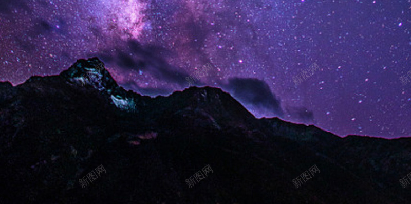 紫色星空风景H5背景元素jpg设计背景_新图网 https://ixintu.com 云霞 大山 星光 星星 紫色 山 景色 H5背景 元素 星空背景 紫色背景