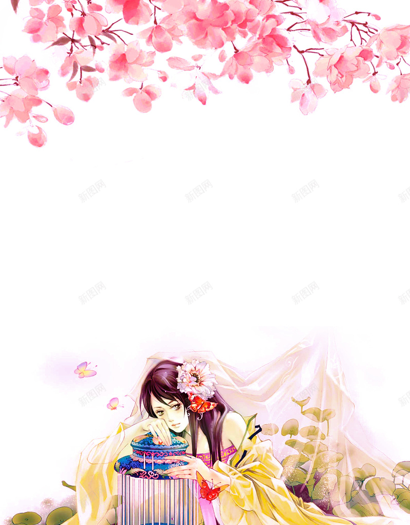 三生三世十里桃花浪漫唯美背景素材psd设计背景_新图网 https://ixintu.com 三生三世十里桃花 唯美 浪漫 素材 背景 人物 梦幻 花瓣
