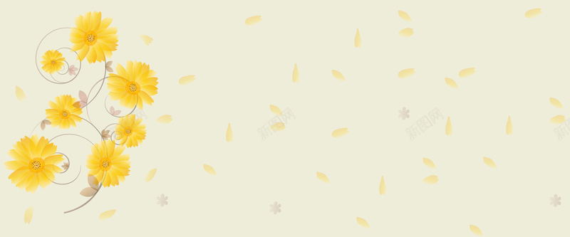 精美菊花背景jpg设计背景_新图网 https://ixintu.com 海报banner 清新背景 黄色花朵 文艺 菊花 小清新 简约
