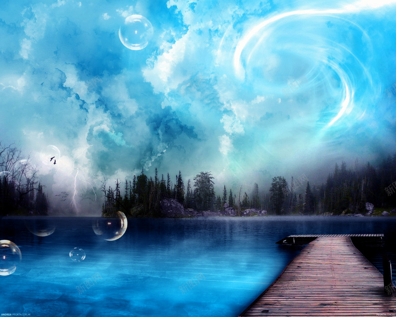 梦幻森林背景元素psd设计背景_新图网 https://ixintu.com 背景元素 梦幻 森林 气泡 蓝色 背景 梦幻背景 文艺 小清新 简约