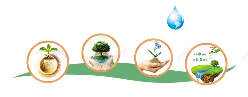 公益广告背景psd设计背景_新图网 https://ixintu.com banner 公益广告 创意 小清新 文艺 海报banner 环境 省水 简约 网站宣传 节约用水