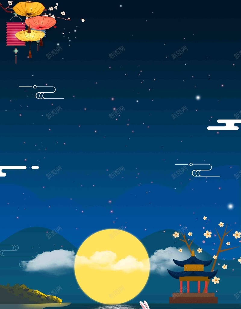 中秋中国风团圆宣传推广psd设计背景_新图网 https://ixintu.com 中秋展板 中秋晚会 时尚简洁 中国风 中秋 中秋舞台 中秋广告 中秋吊旗 中秋展