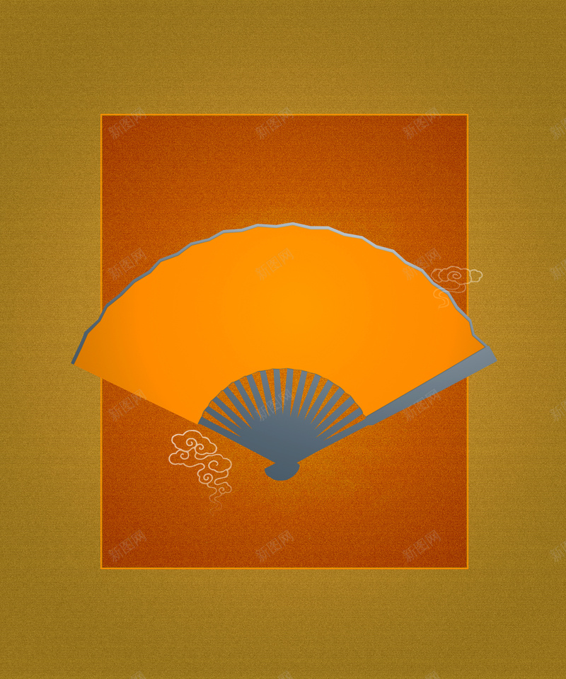 中国风古典扇面背景元素psd设计背景_新图网 https://ixintu.com 背景元素 中国风 古典 扇面 橙色 文艺 小清新 简约