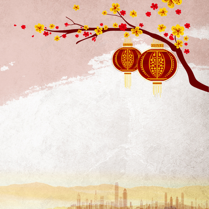 中秋节日背景图jpg设计背景_新图网 https://ixintu.com 节日 灯笼 梅花 墨迹 主图 中国风