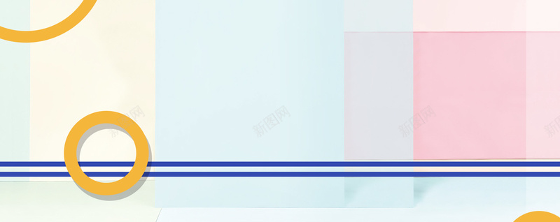 扁平几何线条蓝色bannerpsd设计背景_新图网 https://ixintu.com 扁平 几何 简约 简洁 大方 清新 蓝色 圆形 圆环 线条 叠加 彩色 banner 淘宝