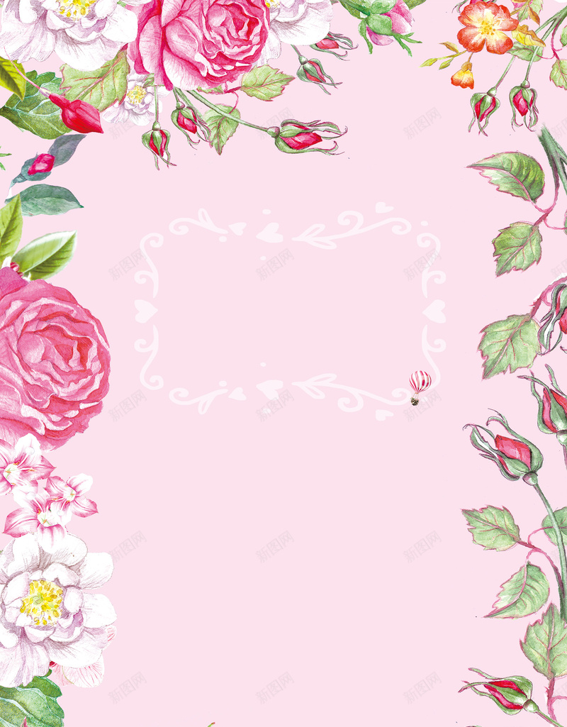 粉色手绘婚礼邀请函花卉边框背景jpg设计背景_新图网 https://ixintu.com 边框背景 手绘 粉色 花卉 花朵 婚礼邀请函 请柬 温馨 浪漫 三八节 妇女节
