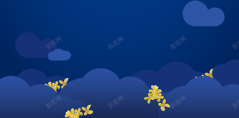 蓝色卡通唯美中国风中秋节PSD分层H5psd设计背景_新图网 https://ixintu.com H5 PSD分层 中国风 中秋节 云 卡通 唯美 星空 月亮 桂花 漫画 灯笼 祥云 蓝色