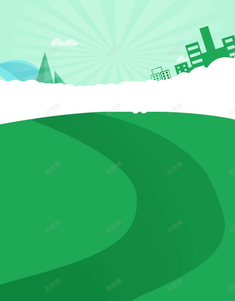 春季绿色清新城市PSD分层H5背景素材psd设计背景_新图网 https://ixintu.com 绿色扁平 清新背景 城市背景 弯曲 路线 道路 弯曲的路 扁平背景 放射背景 扁平 渐变 几何