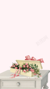 粉色母亲节花朵H5分层背景背景