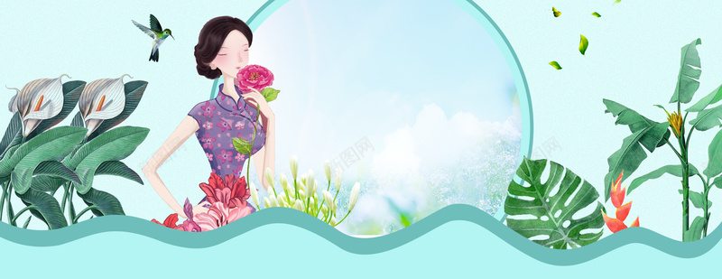 七夕情人节绿叶几何蓝色背景psd设计背景_新图网 https://ixintu.com 情人节海报 love 七夕海报 情人节 七夕 七夕素材 情人节素材 七夕情人节 七夕活动 七夕促销