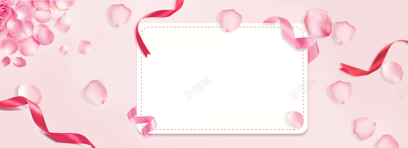 淘宝红色丝带花瓣背景jpg设计背景_新图网 https://ixintu.com 小清新 广告 文艺 浪漫 素材 设计 背景 粉色 丝带 花瓣