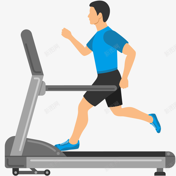 矢量手绘跑步健身的男人ai免抠素材_新图网 https://ixintu.com 矢量图 装饰图案 手绘插画 健身 跑步 男人 运动