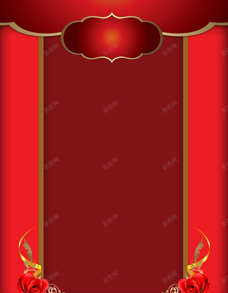 红色喜庆背景素材jpg设计背景_新图网 https://ixintu.com 红色 喜庆 欧式 花边 红花 金色 边框 渐变 促销 通告 开心
