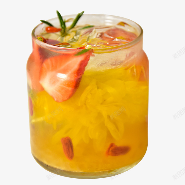 菊花雪梨饮品png免抠素材_新图网 https://ixintu.com 奶茶 果汁 枸杞 草莓 菊花 菊花图案 雪梨 饮品