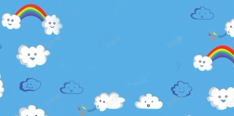 白云卡通边框背景jpg设计背景_新图网 https://ixintu.com 卡通边框 白云 背景 边框
