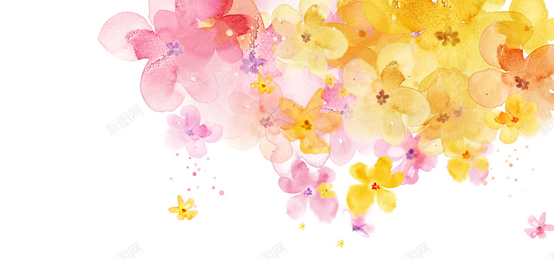化妆品banner花瓣水墨画彩色手绘海报psd设计背景_新图网 https://ixintu.com 化妆品banner 水墨画 彩色 手绘 花瓣 唯美 简约 电商 淘宝 京东 海报背景