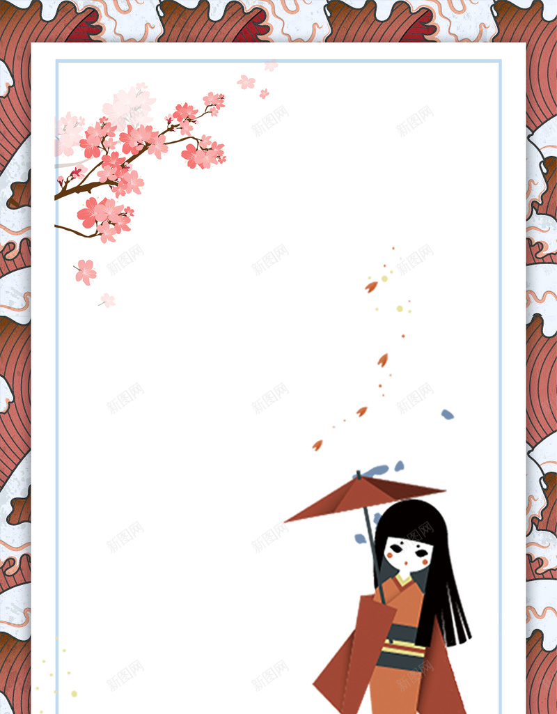 冬季旅游白色卡通日本旅游樱花人物背景jpg设计背景_新图网 https://ixintu.com 冬季旅游 白色 卡通 日本旅游 樱花 人物背景 日本少女 花瓣 浮世绘 旅游