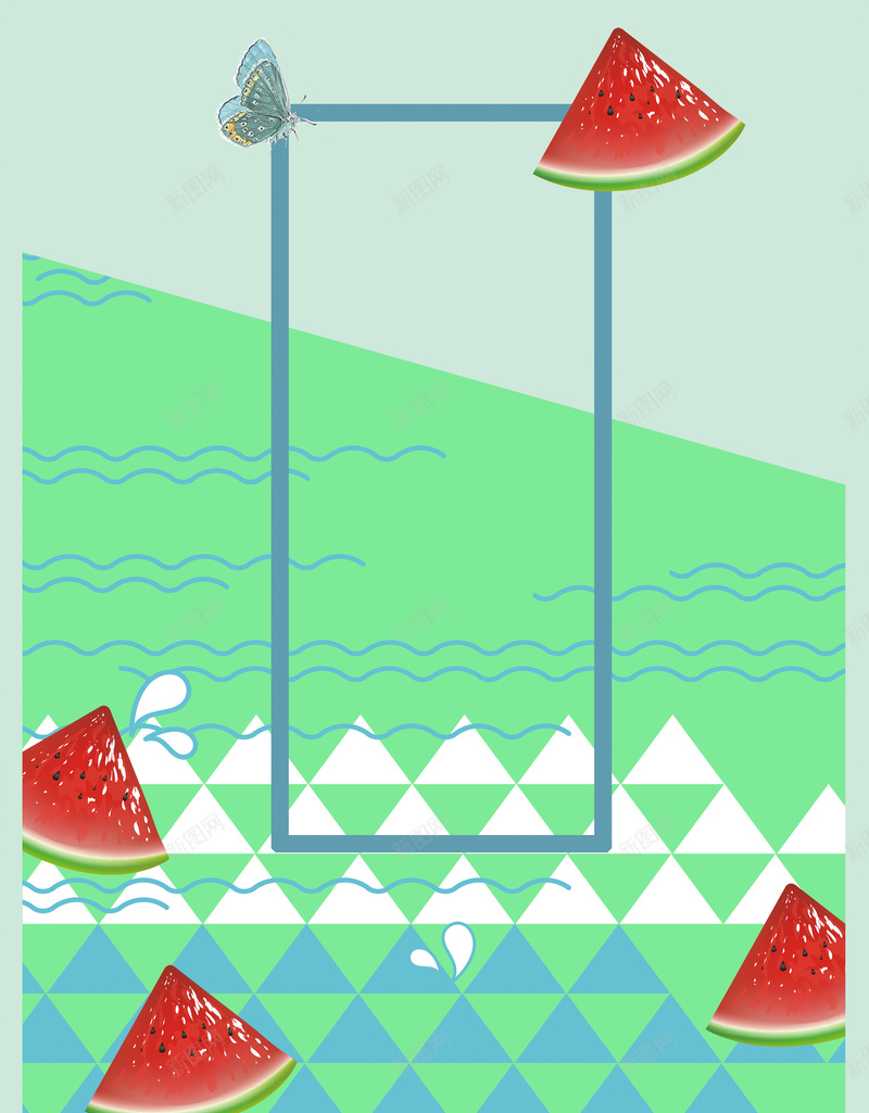 绿色矢量简约插画西瓜五月你好背景素材psd设计背景_新图网 https://ixintu.com 清新 唯美 简约 海浪 西瓜 你好 五月 夏季 夏天来了 你好五月 五月你好 相约五月 立夏 夏天
