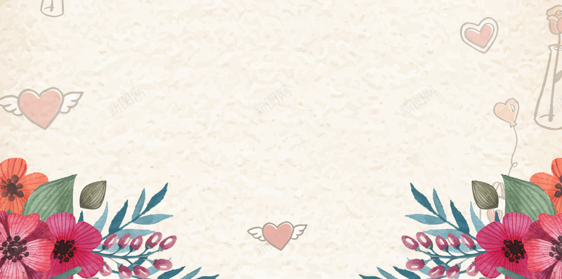 黄色卡通情人节H5背景psd设计背景_新图网 https://ixintu.com 黄色背景 卡通背景 卡通人物 情人节背景 浪漫 情人节 水彩花卉 桃心 心形 H5 背景素材