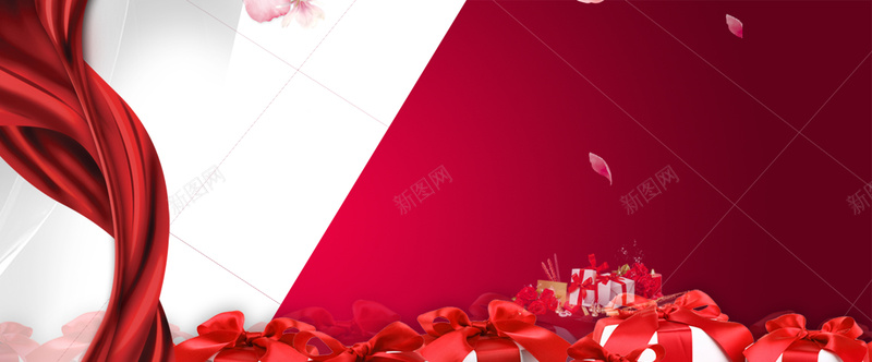 淘宝浪漫背景psd设计背景_新图网 https://ixintu.com 七夕节 情人节 礼物盒 丝带 缘分 海报banner 文艺 小清新 简约