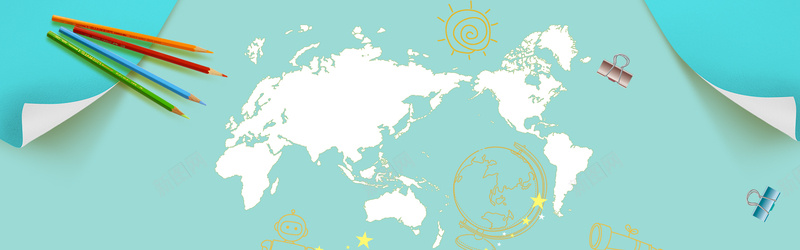 蓝色清新卡通手绘地图bannerpsd设计背景_新图网 https://ixintu.com 世界地图banner 手绘风 地图 清新 蓝色 地图banner 儿童促销 童真 卡通地图 文具促销
