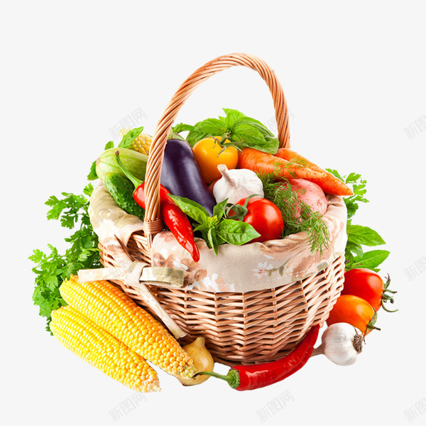 新鲜蔬菜果篮png免抠素材_新图网 https://ixintu.com 新鲜 果篮 水果 爱心蔬菜 菜类图片 蔬菜
